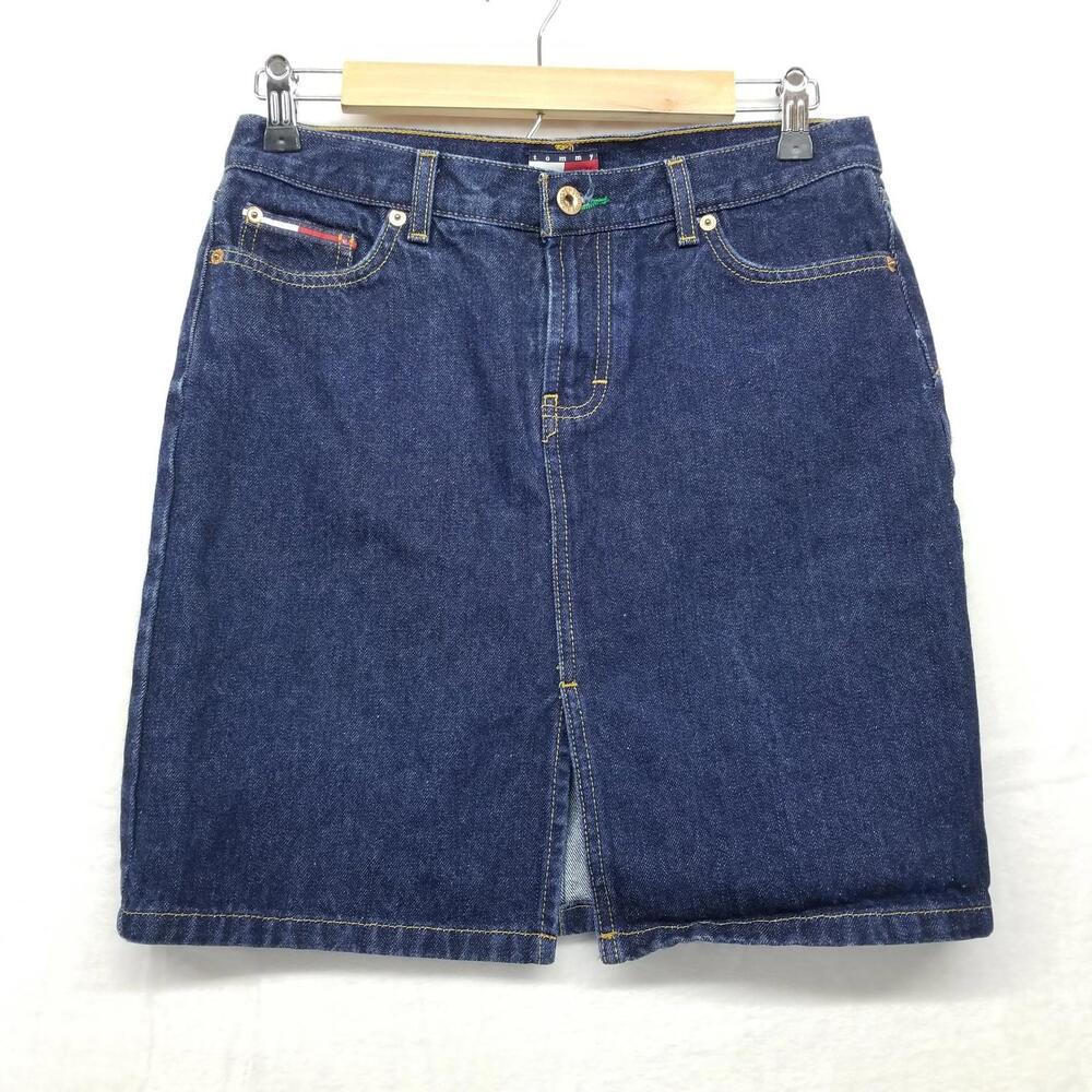 Tommy Hilfiger Y2K Vintage Jean‎ Mini Skirt 7 Dark Wash 100% Cotton Denim - Picture 10 of 10